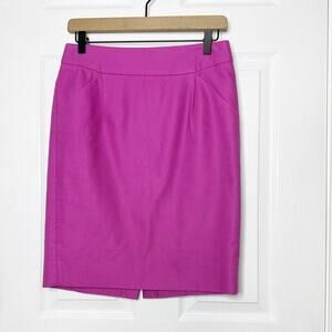 J. Crew The Pencil Skirt Size 4 Cotton Pencil Skirt Magenta Pink‎